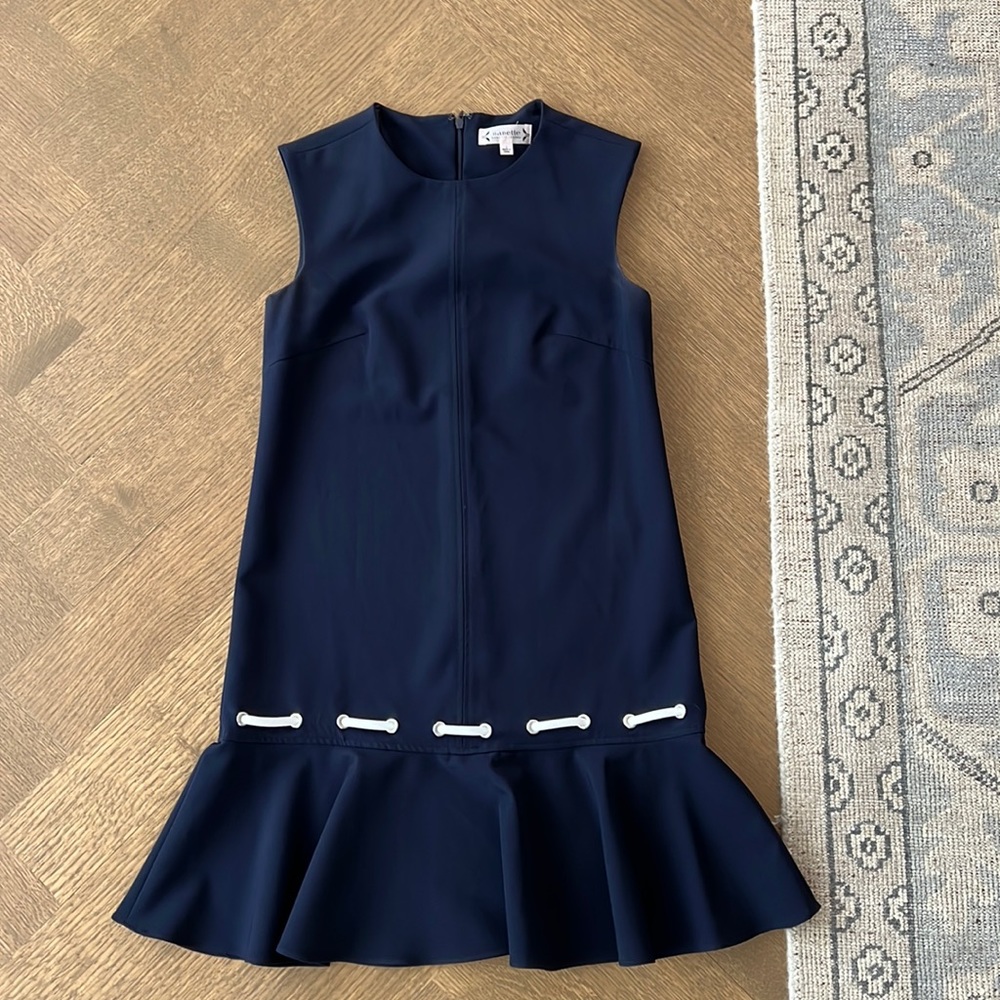 Nanette Lepore navy flared dress. Size 2